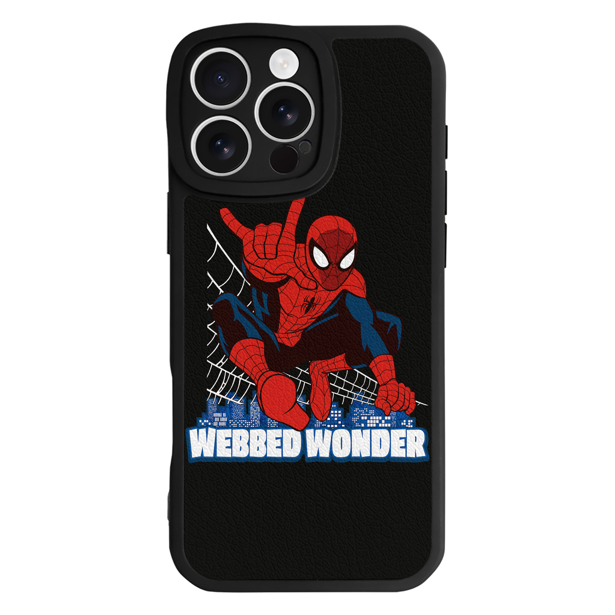 （画像用） Spider Man スパイダーマン 【iPhone 16シリーズ対応】シリコンスマホケース（レザー調） 材質：シリコン